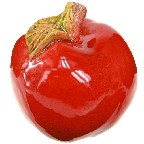 Product Autumn decoration ceramic apples table decoration red green H9cm 2 pcs