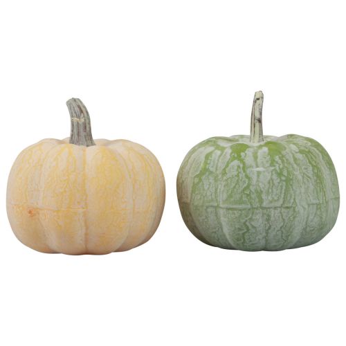 Floristik24 Autumn decoration pumpkins whitened orange, green 7.5cm 6pcs