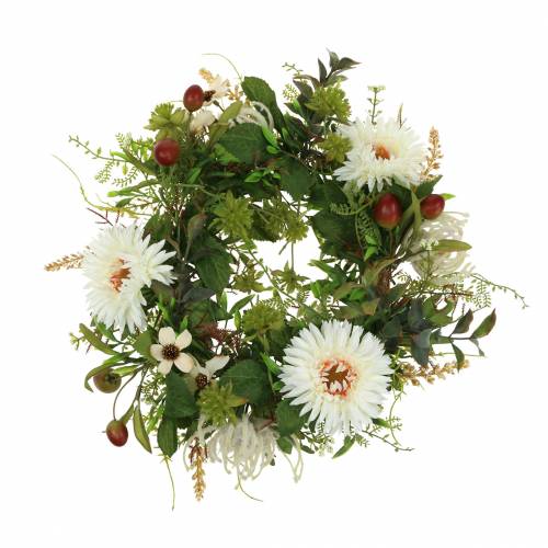 Floristik24 Autumn wreath chrysanthemum white Ø30cm