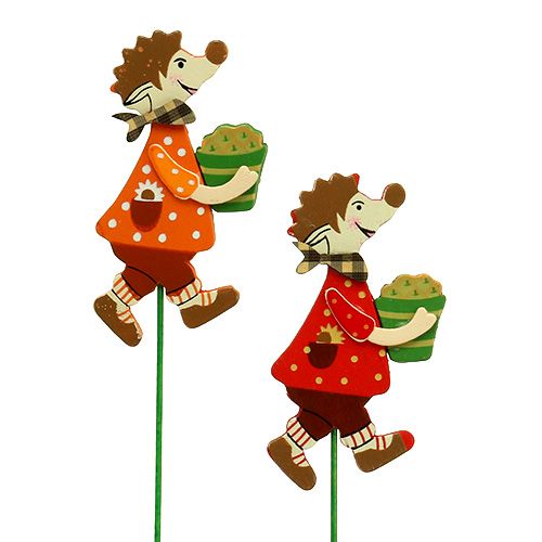 Floristik24 Autumn plug hedgehog with cake 12pcs