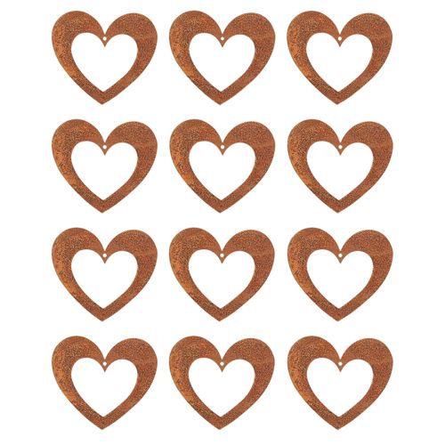 Product Heart Rust Decoration Heart Metal Rust 15cm 6 Pcs