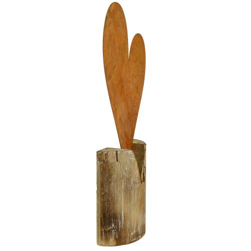 Floristik24 Heart rust on wooden foot 40cm x 20cm