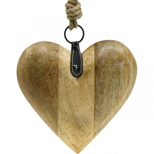 Floristik24 Wooden heart, decorative heart for hanging, heart decoration H19cm