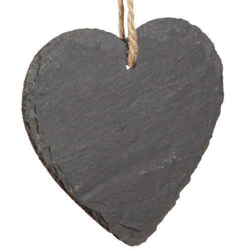 Product Heart made of slate Slate heart for hanging Black 10cm 6pcs