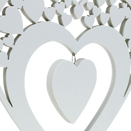 Floristik24 Heart for hanging white 23cm