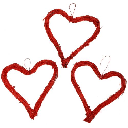 Floristik24 Heart open red 10cm 12pcs