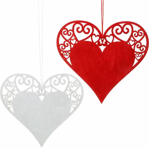 Floristik24 Heart to hang, wedding decoration, pendant heart, heart decoration, Valentine&#39;s Day 12pcs