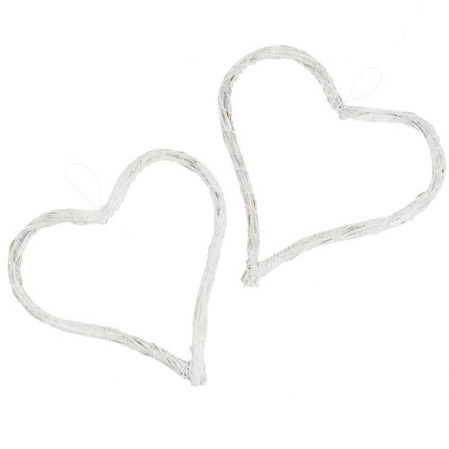 Heart open white 15cm 8pcs | Floristik24.co.uk