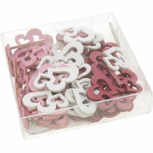 Floristik24 Wooden hearts, confetti for table decoration, Valentine&#39;s Day, wedding decoration, double heart 72 pcs
