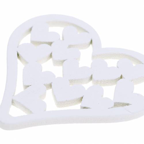 Product Scatter Decoration Heart White 5cm 40 Pcs
