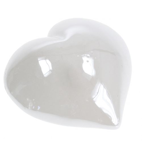 Floristik24 Heart white mother of pearl 7cm 4pcs