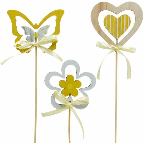 Floristik24 Decorative plug butterfly flower and heart, spring decoration, flower plug, Valentine's Day 9pcs