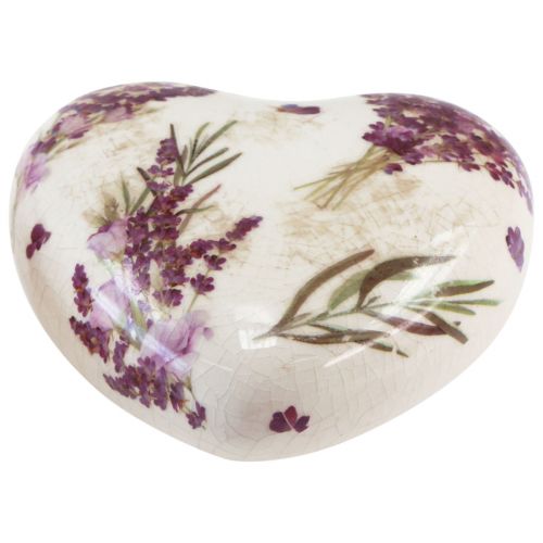 Product Heart Decoration Ceramic Decoration Lavender Table Decoration Stoneware 8.5cm 3pcs