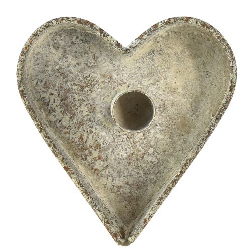 Floristik24 Heart decoration candlestick candle holder antique 13x14cm