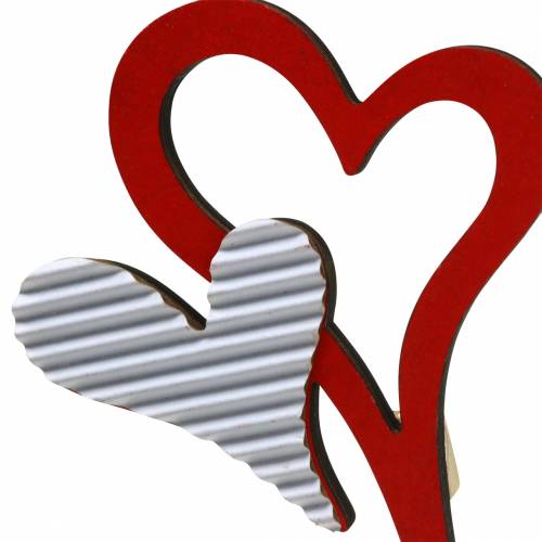 Product Wooden Heart Plugs Red, White 38cm 12 pcs