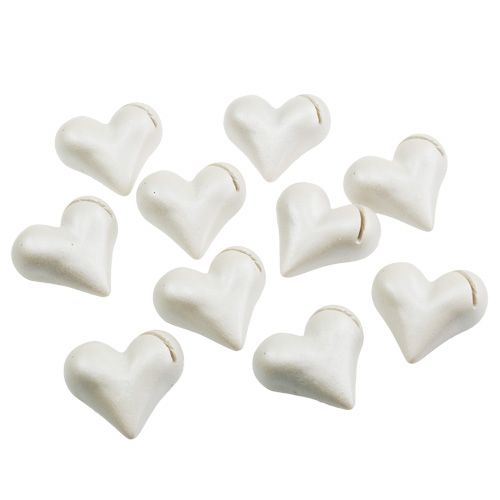 Floristik24 Heart card holder 4cm white 20 pcs