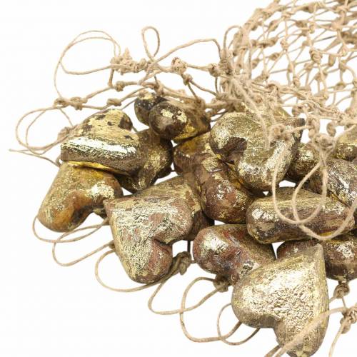 Floristik24 Wooden hearts natural, golden, silver mango wood 3.5–4.2cm × 3.6–4.5cm 18 pcs