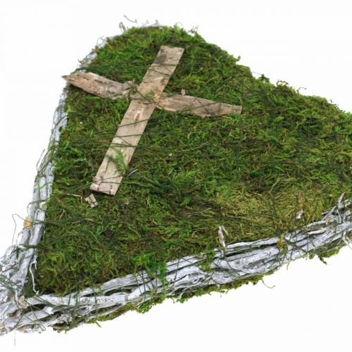 Product Grave decoration heart vines moss for grave arrangements 30×20cm