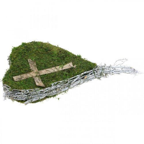 Floristik24 Grave decoration heart vines moss for grave arrangements 30×20cm