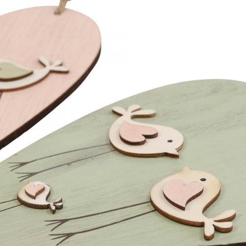 Product Heart made of wood, decorative heart for hanging, heart decoration H16cm 6 pcs