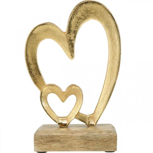 Floristik24 Metal Hearts Table Decoration Valentine&#39;s Day Wedding Decoration Golden Natural H19cm