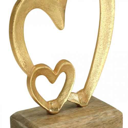 Floristik24 Metal Hearts Table Decoration Valentine&#39;s Day Wedding Decoration Golden Natural H19cm