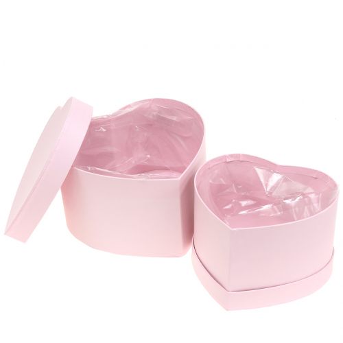 Floristik24 Flower box heart pink 14/16cm 2pcs