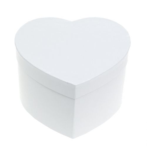 Floristik24 Herzbox flower box white 14 / 16cm 2pcs