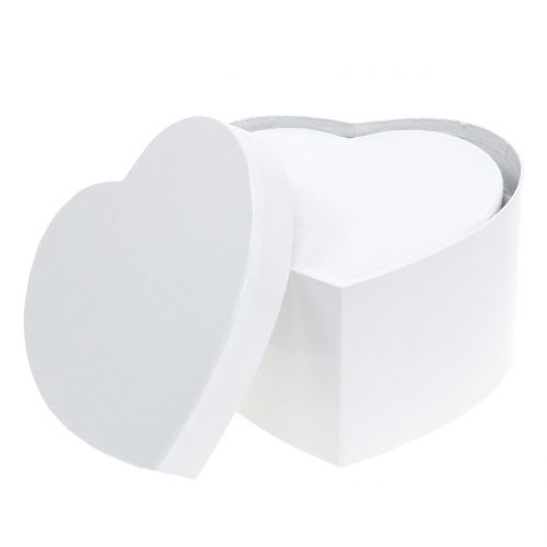 Floristik24 Herzbox flower box white 14 / 16cm 2pcs