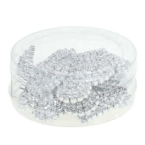 Floristik24 Heart silver with glue point 5,5cm 12pcs