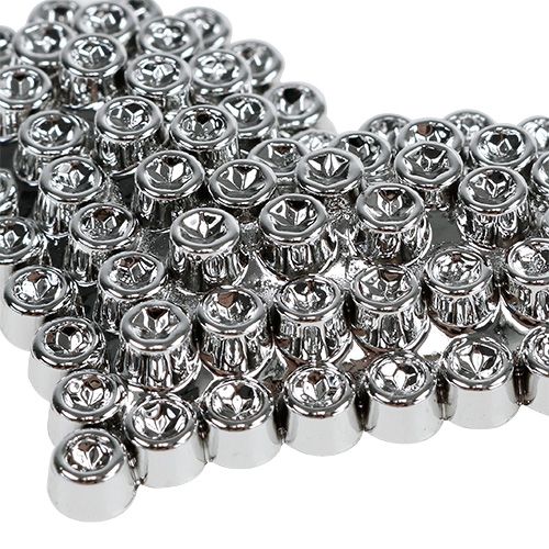 Floristik24 Heart 6,5cm silver with glue dot 12pcs