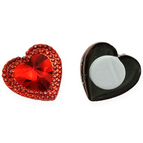 Floristik24 Hearts to stick on diamond red 2cm 48 pcs