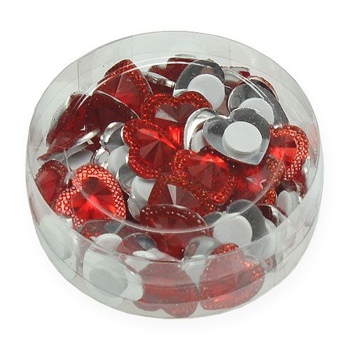 Floristik24 Hearts to stick on diamond red 2cm 48 pcs