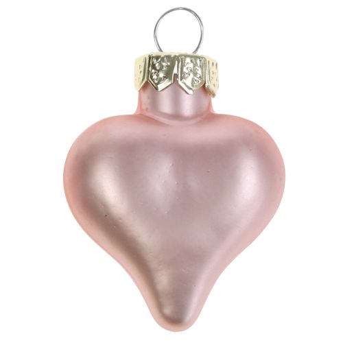 Product Tree decoration heart pink made of glass 3cm 20p