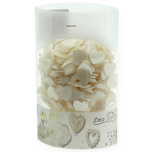 Floristik24 Decoration to control Mini Heart Cream 1.3cm 300pcs