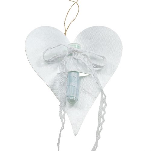 Floristik24 Heart Hanger with Orchid Tube White 16cm 6pcs