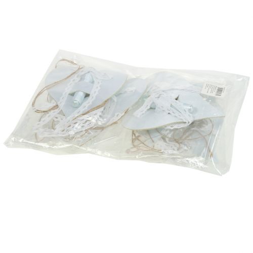 Floristik24 Heart Hanger with Orchid Tube White 16cm 6pcs