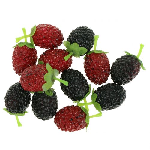 Floristik24 Raspberry mix red / black 4cm x 2cm 36pcs