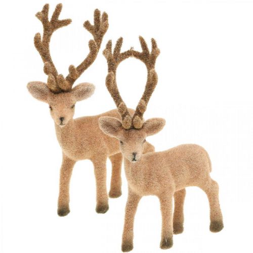 Floristik24 Deco deer decoration figure deco reindeer flocked H17cm 6pcs