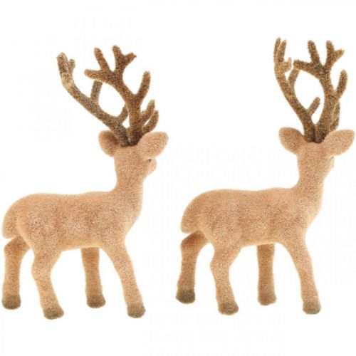 Product Decorative deer decorative figure decorative reindeer flocked H17cm 6 pcs