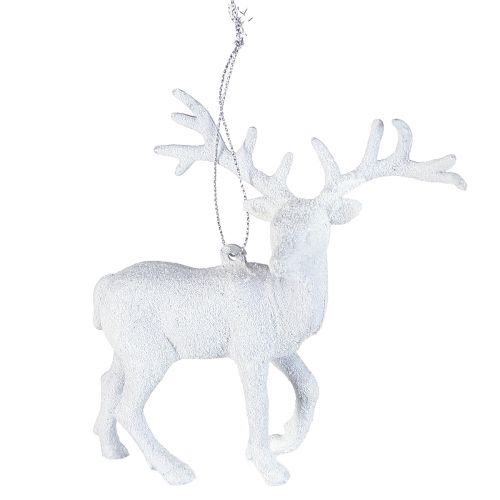 Floristik24 Deer decoration in white Christmas pendant H13.5cm 3pcs