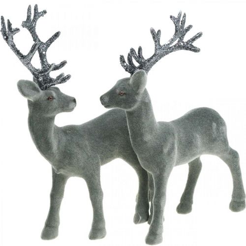 Floristik24 Deco deer deco figure deco reindeer anthracite H20cm 2pcs