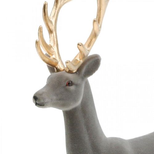 Product Decorative deer decorative figure decorative reindeer flocked gray H37cm