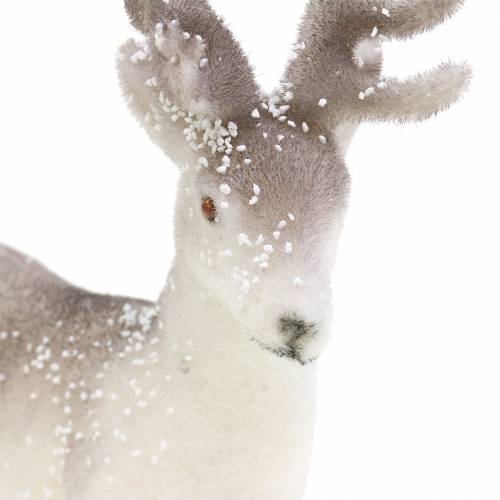 Product Decorative Reindeer White with Glitter – Winter Christmas Decoration 20cm 3pcs
