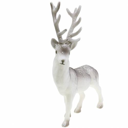 Floristik24 Deco deer flocked/snowed 39cm