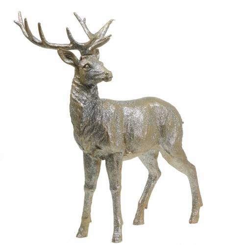 Floristik24 Deko deer champagne glitter 44cm