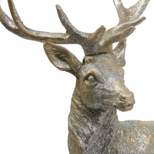 Floristik24 Deko deer champagne glitter 44cm