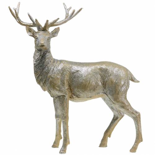 Floristik24 Deko deer champagne glitter 44cm