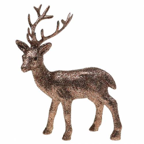 Floristik24 Decorative deer glitter copper 14cm 4pcs