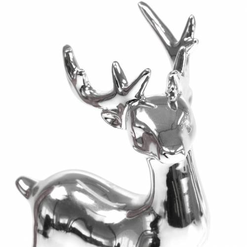 Product Deco figure deer silver H17cm 2pcs